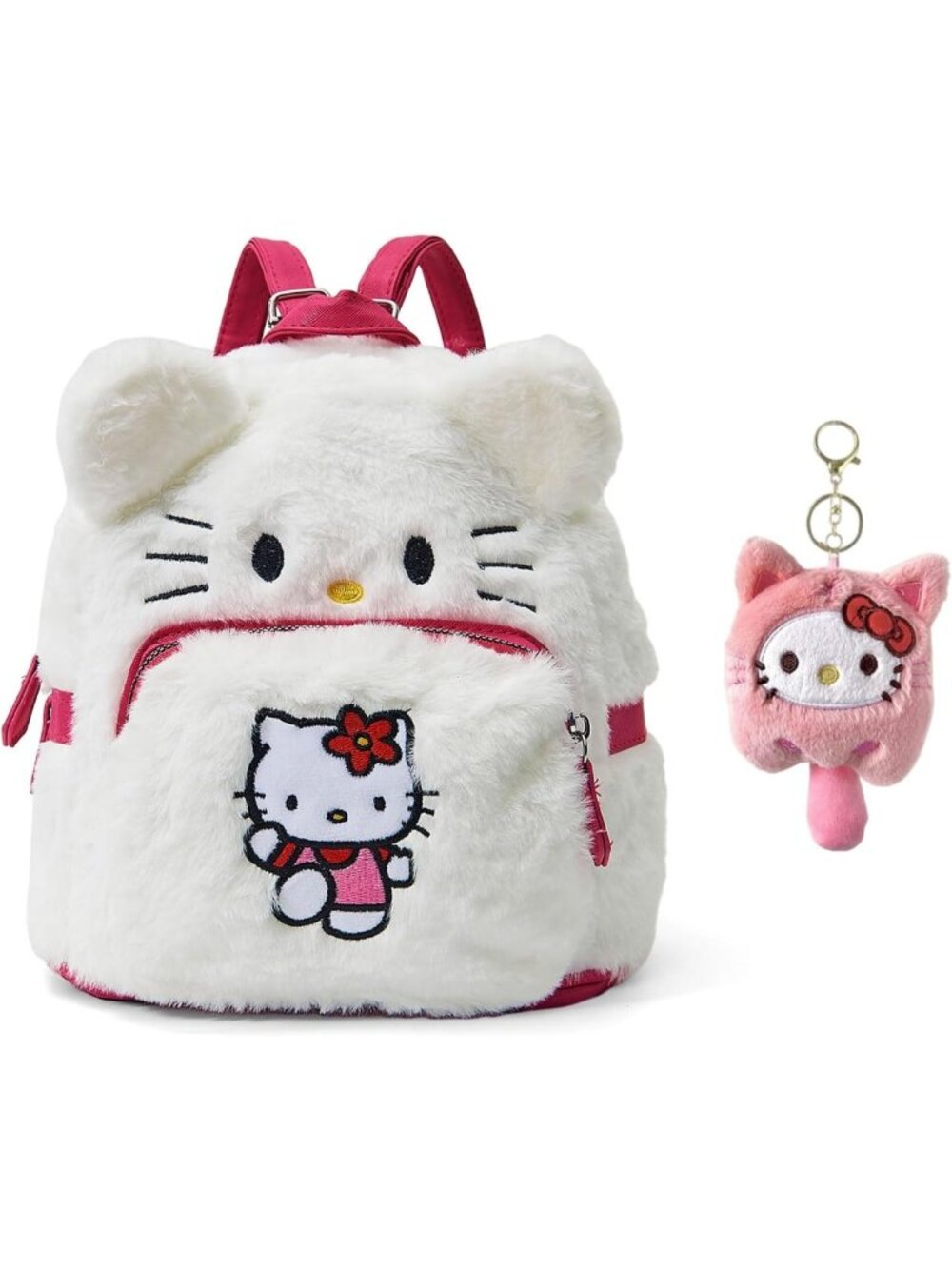 Cute Plush Mini Cartoon Backpack, Soft Fluffy Double Strap Shoulder Bag for